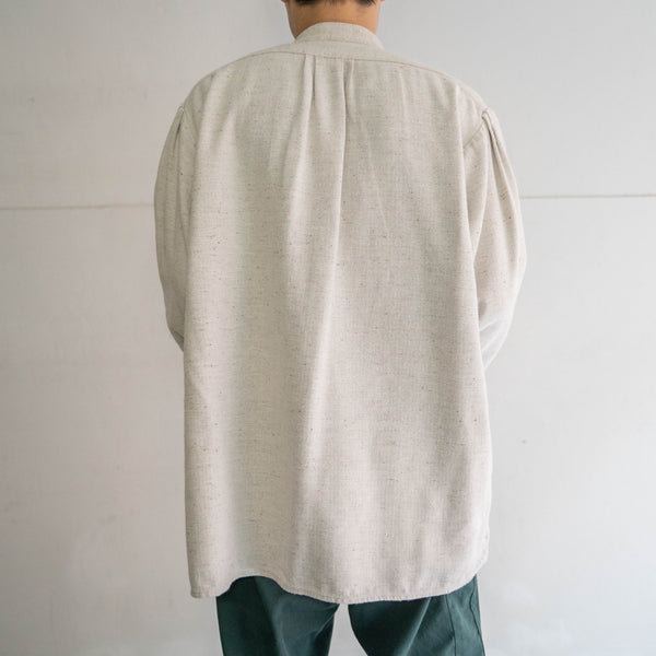 1980-90s Europe ivory smock shirt with chin strap