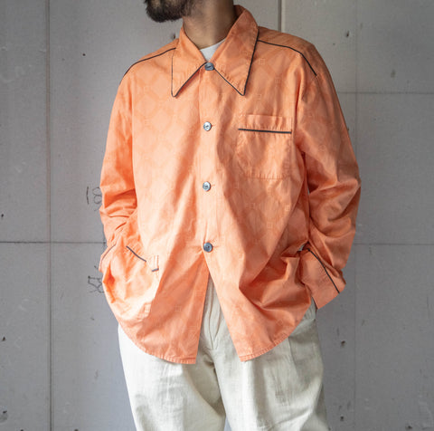 around 1990s Europe orange × black color pajama shirt