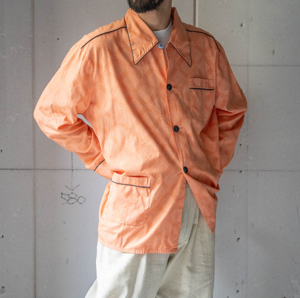 around 1990s Europe orange × black color pajama shirt