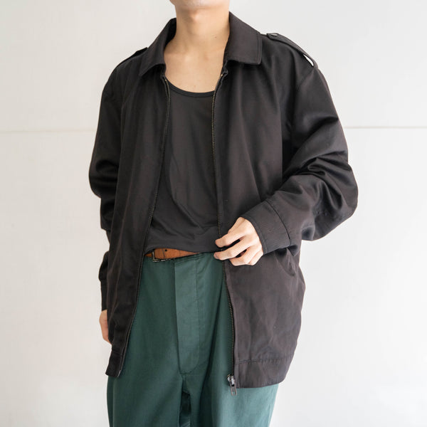 2000s Italian military black work blouson with epaulettes
