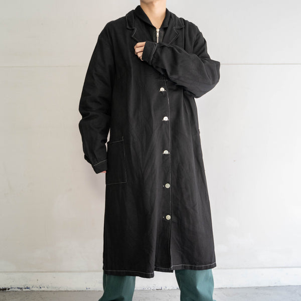 1980-90s Italian military work coat ‘dead stock’ -black dyed- -1