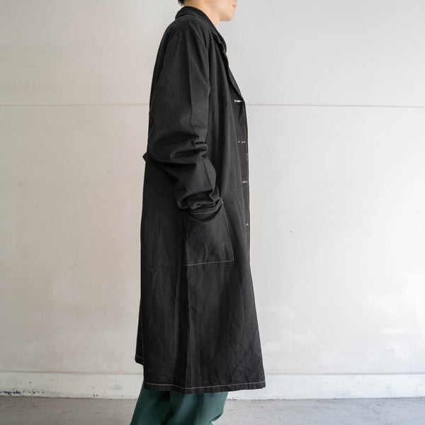 1980-90s Italian military work coat ‘dead stock’ -black dyed- -1