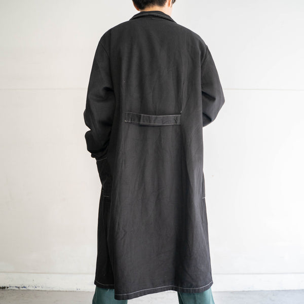 1980-90s Italian military work coat ‘dead stock’ -black dyed- -1