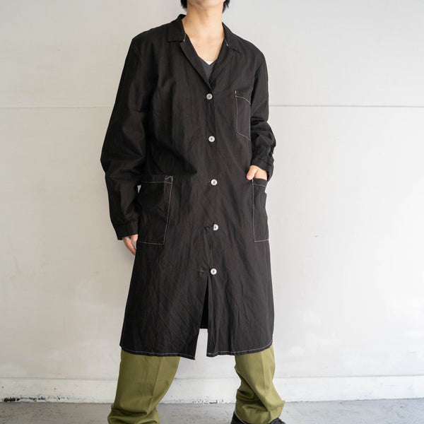 1980-90s Italian military work coat ‘dead stock’ -black dyed- -2