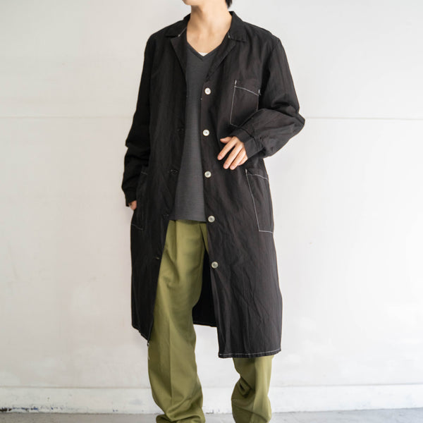 1980-90s Italian military work coat ‘dead stock’ -black dyed- -2