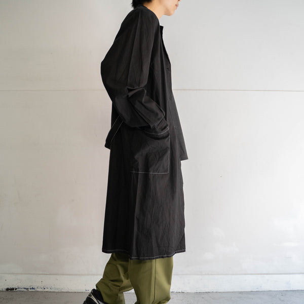 1980-90s Italian military work coat ‘dead stock’ -black dyed- -2