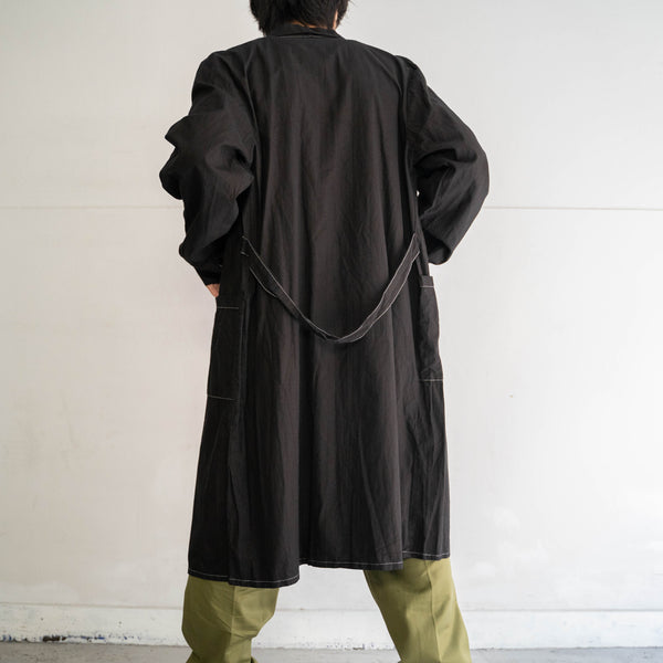 1980-90s Italian military work coat ‘dead stock’ -black dyed- -2