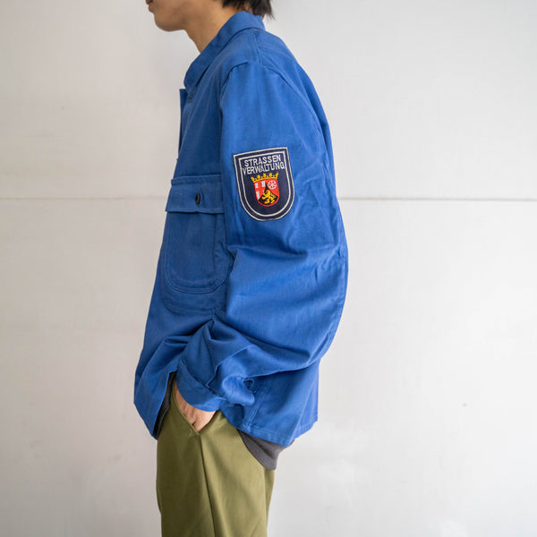 around 1980s Germany blue work short jacket with patch ‘dead stock’ -1