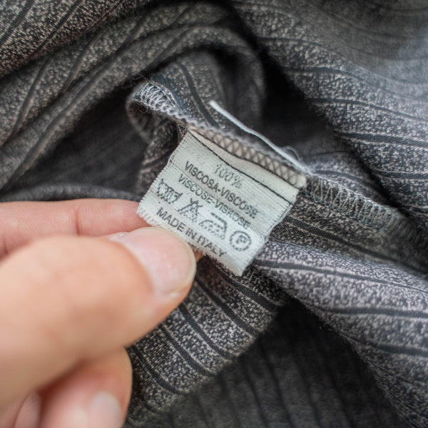 2000s Italy gray based stripe printed shirt