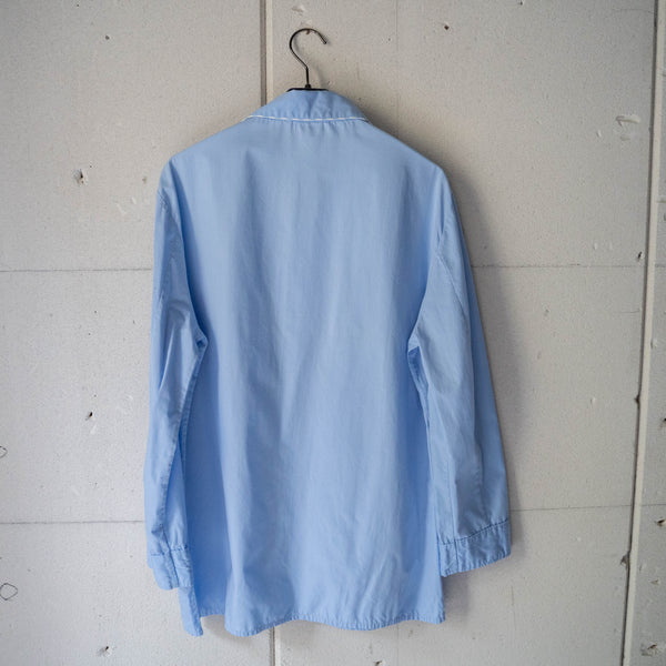 around1970s Germany ice blue color basic pajama shirt