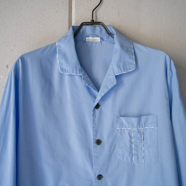 around1970s Germany ice blue color basic pajama shirt