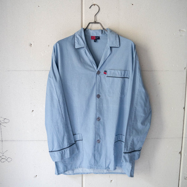 around1990s all-over pattern blue pajama shirt　