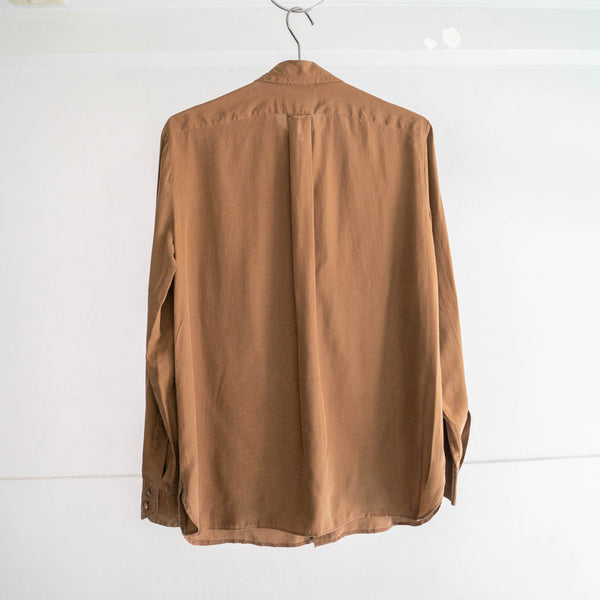 around 1990s brown color all silk shirt