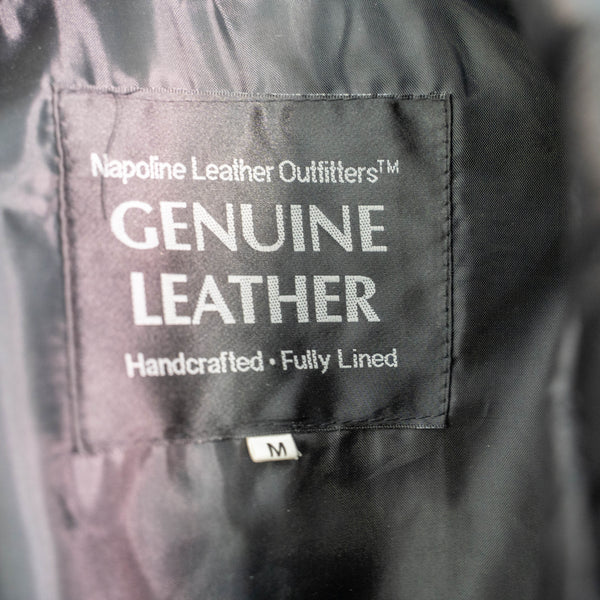 1980-90s black color stitch design leather jacket "dead stock"