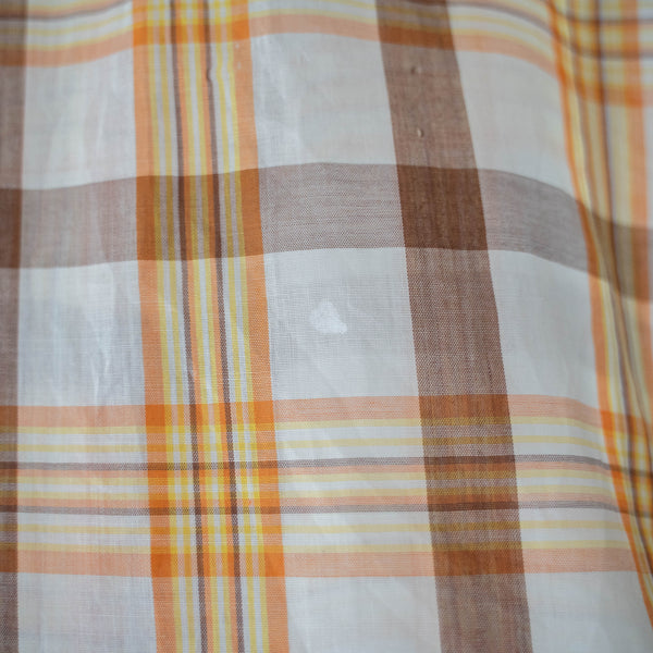 around 1980s Germany yellow × orange × brown checked short sleeve shirt