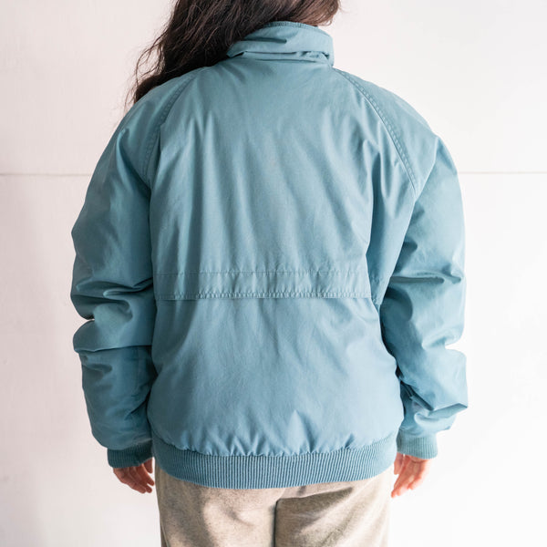 around1990s turquoise blue color stand neck down jacket