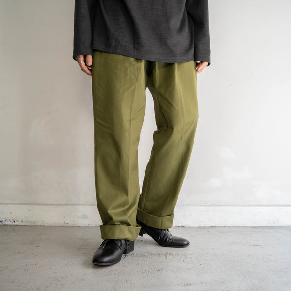 around 1970s Europe military olive chino pants 'dead stock'
