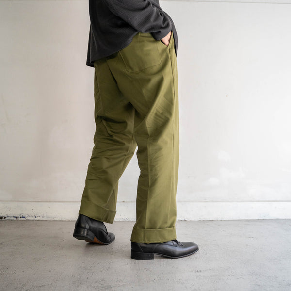 around 1970s Europe military olive chino pants 'dead stock'