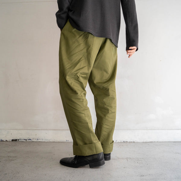 around 1970s Europe military olive chino pants 'dead stock'