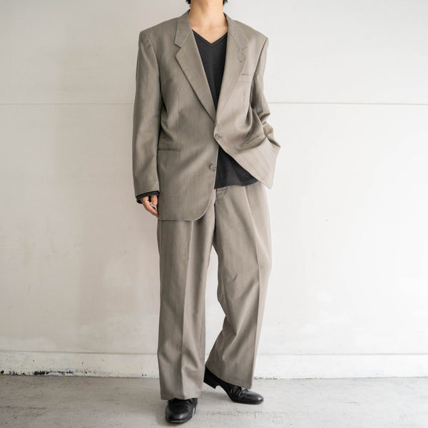 2000s Japan vintage light gray summer wool set up