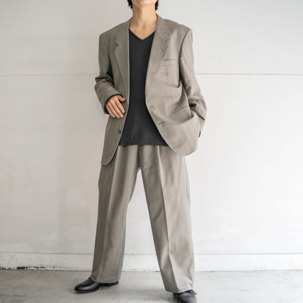 2000s Japan vintage light gray summer wool set up