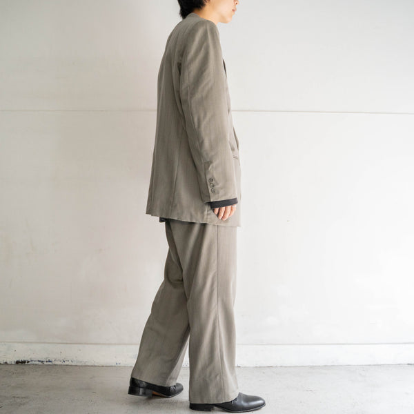 2000s Japan vintage light gray summer wool set up