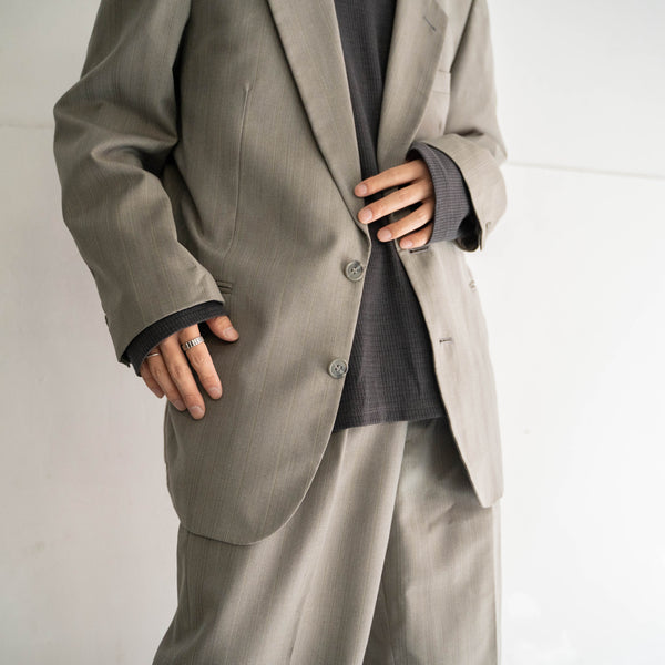 2000s Japan vintage light gray summer wool set up