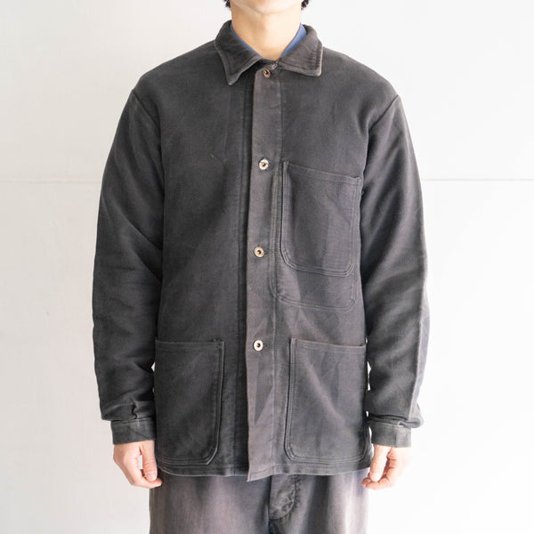 around1960s Germany black elephantskin work jacket -good fade-