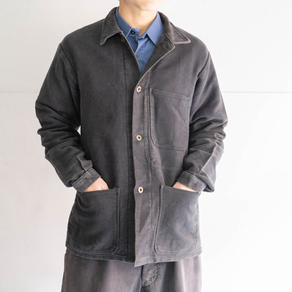 around1960s Germany black elephantskin work jacket -good fade-