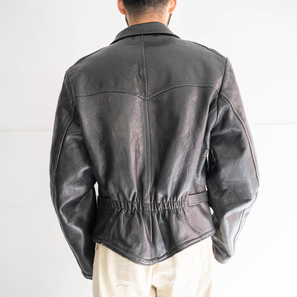 1940-50s Europe SKINNARLAND leather motorcycle jacket