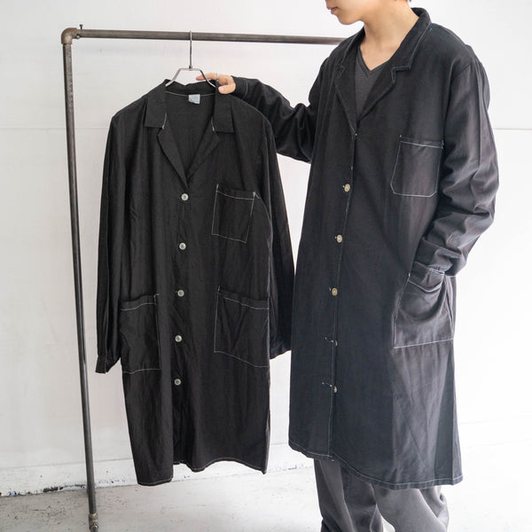 1980-90s Italian military work coat ‘dead stock’ -black dyed- -1