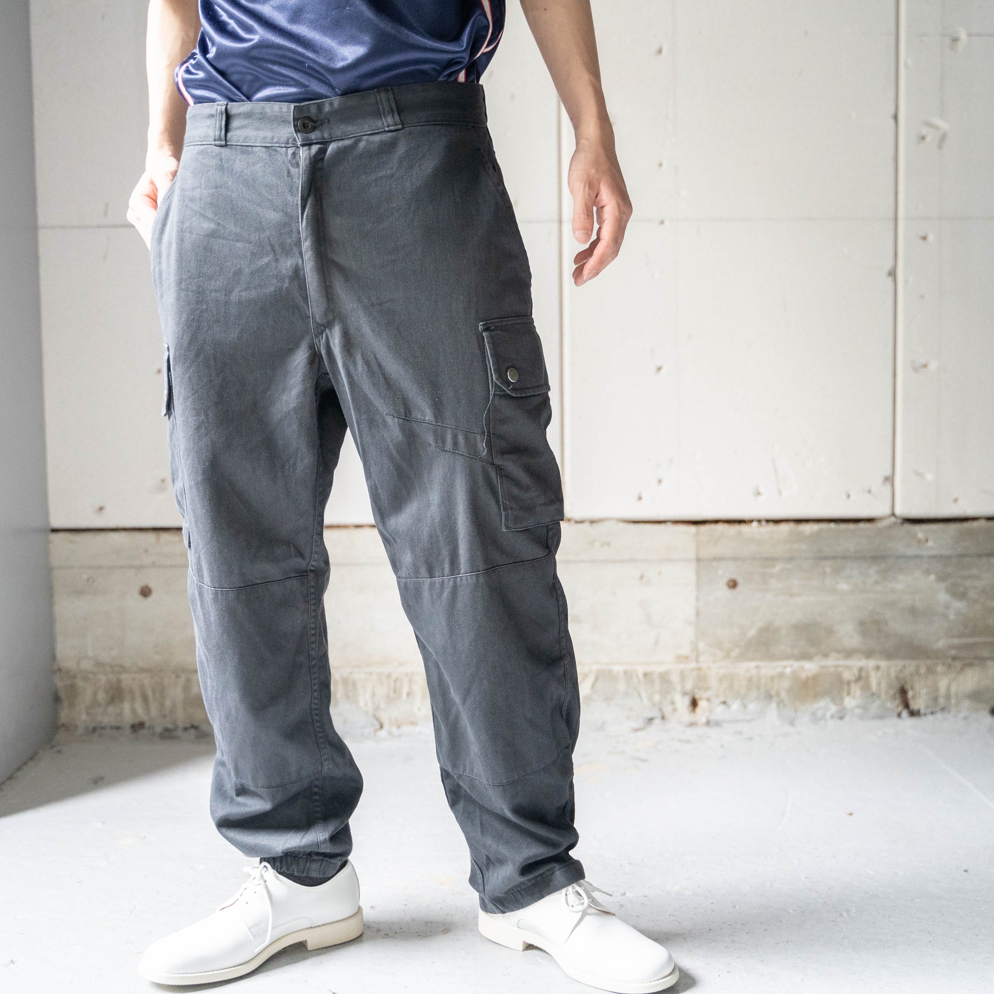 1980-90s French military F2 cargo pants 'black dyed'