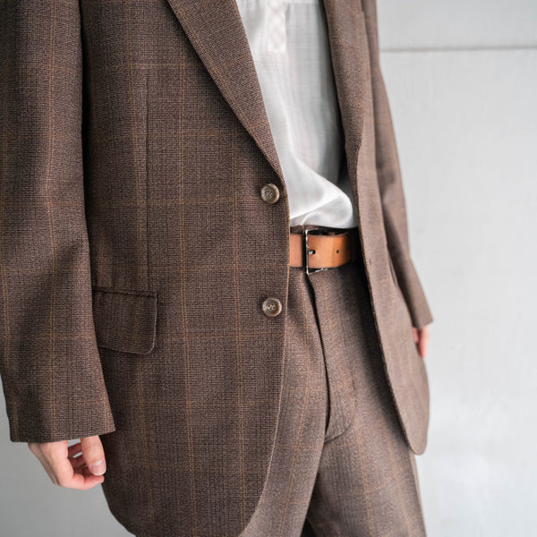 1970s Japan vintage brown checked set up