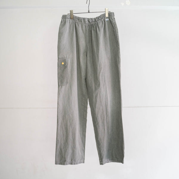 1990s Europe one-cargo chef pants -black dyed-
