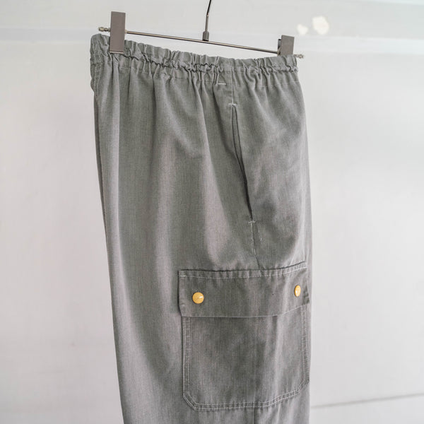 1990s Europe one-cargo chef pants -black dyed-