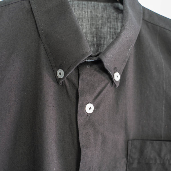 1980s black dyed short sleeve shirt -remake-