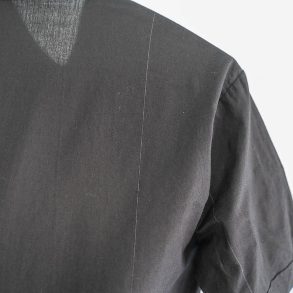1980s black dyed short sleeve shirt -remake-