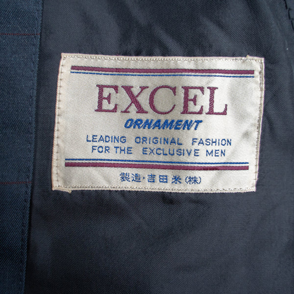 1980-90s Japan vintage navy color soutien collar coat