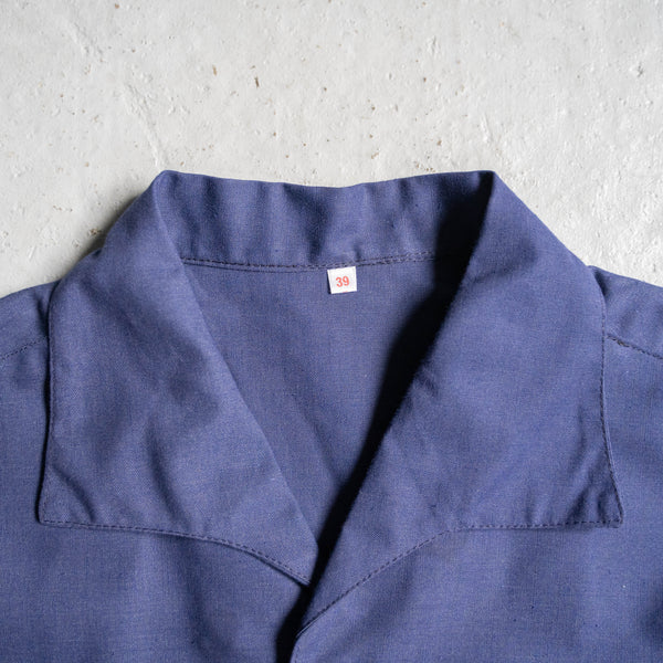 1970s France blue work shirt -without epaulette- 'dead stock'