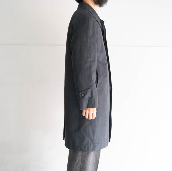 1980-90s Japan vintage navy color soutien collar coat