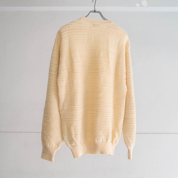 1990s Italy ecru color design wool knit