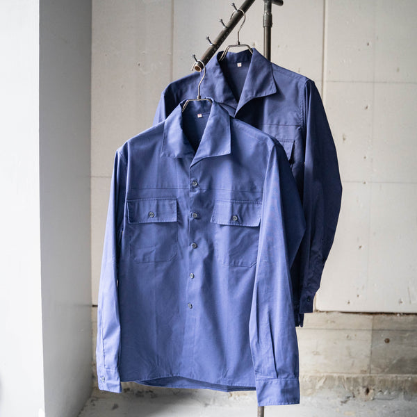 1970s France blue work shirt -without epaulette- 'dead stock'