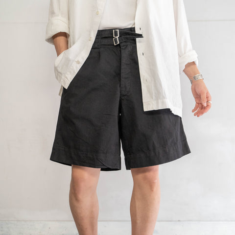 around 1970s Italian military chino gurkha shorts "dead stock" -black dyed-
