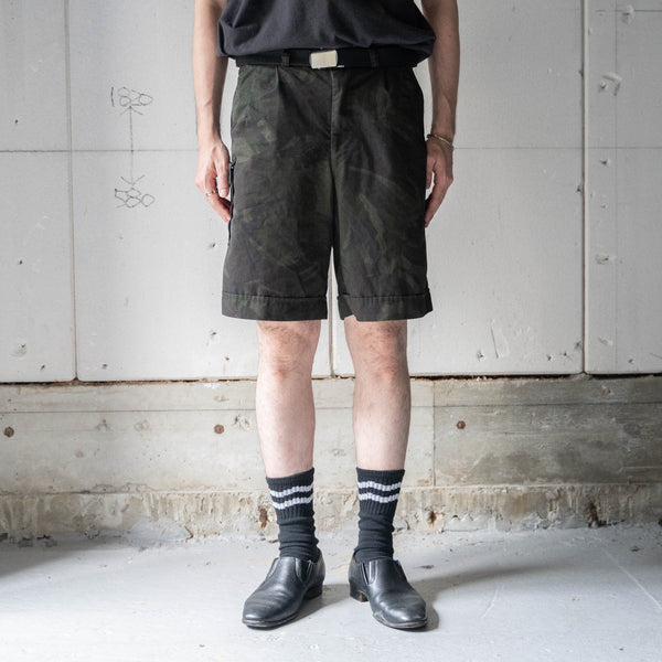 1980-90s Dutch military DPM camo shorts 'dead stock' -black dyed-