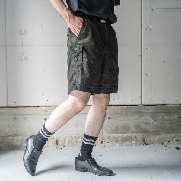 1980-90s Dutch military DPM camo shorts 'dead stock' -black dyed-