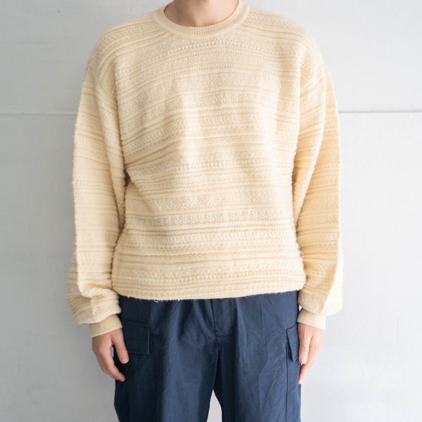 1990s Italy ecru color design wool knit