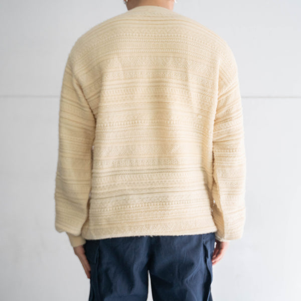 1990s Italy ecru color design wool knit