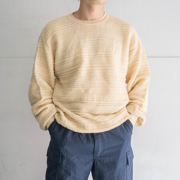 1990s Italy ecru color design wool knit