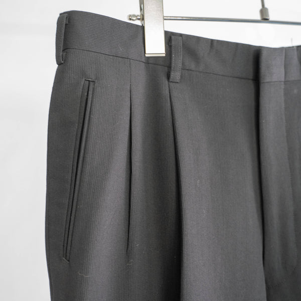 1990s Japan vintage black woven two tuck slacks