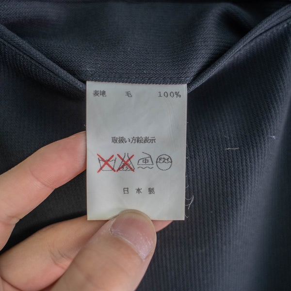 1990s Japan vintage black woven two tuck slacks